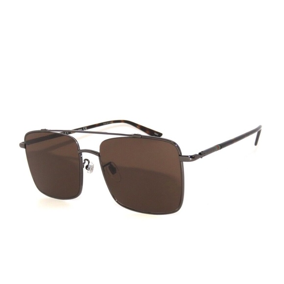 Gucci GG0610SK 002 Ruthenium Havana Brown Sunglasses 0610
